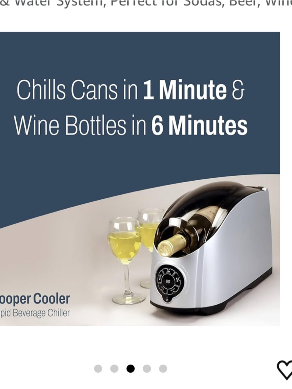 Rapid Beverage Chiller Portable Wine & Can Cooler - Silver